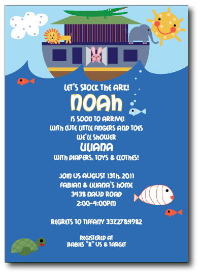 The Noah's Ark Invitation Front