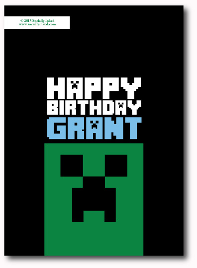 Minecraft Birthday Back
